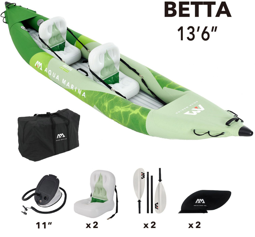 Каяк надувной с веслами Aqua Marina Betta-412 - купить с доставкой по ...