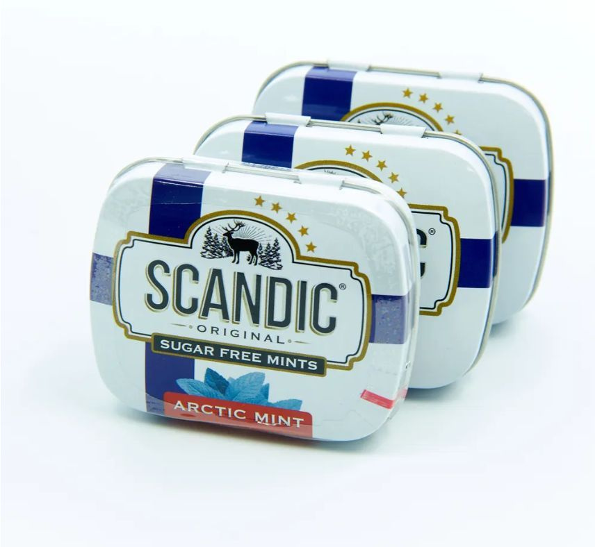 Конфеты Scandic без сахара со вкусом Арктическая мята, 3 упаковки  #1