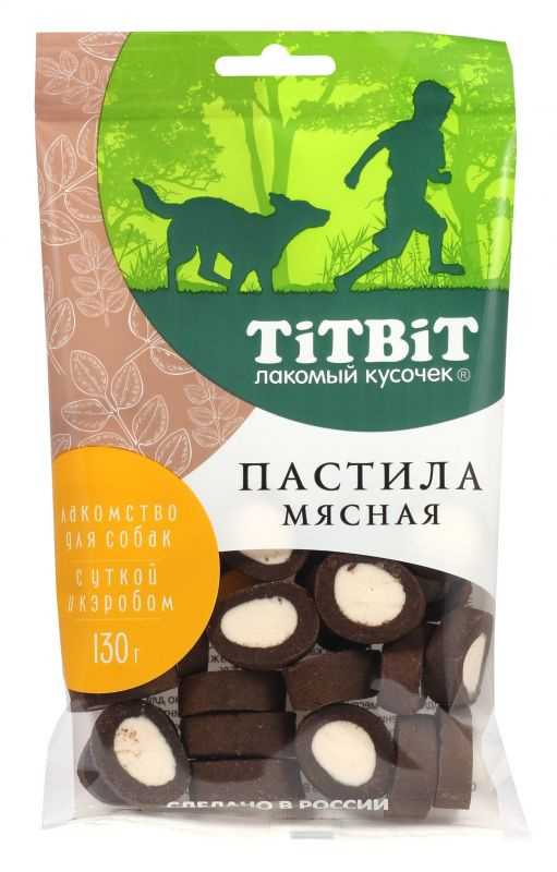 Лакомство для собак TiTBiT Пастила мясная с уткой и кэробом 130 г.  #1