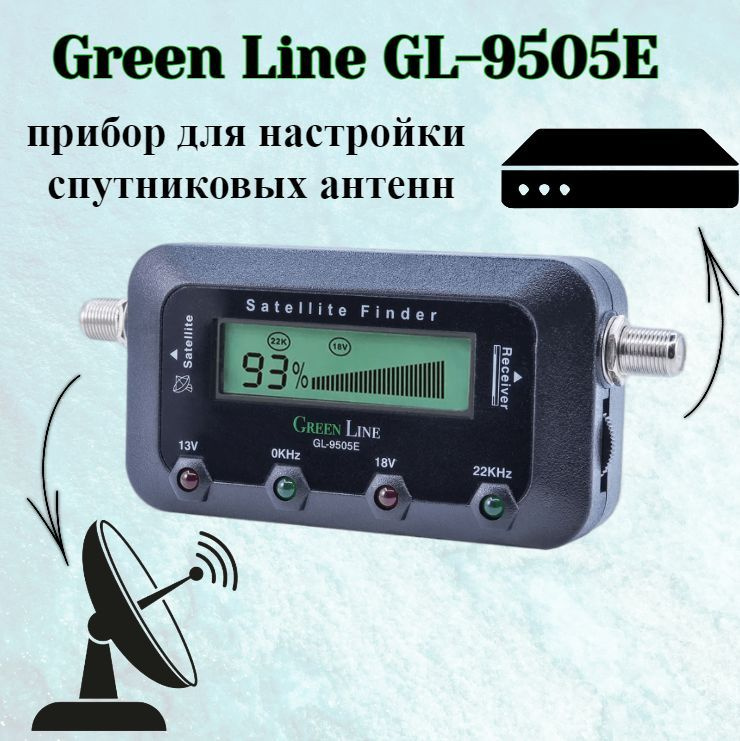 Прибор для настройки антенн SATFINDER GreenLine GL-9505E стрелочный измеритель спутникового сигнала  #1