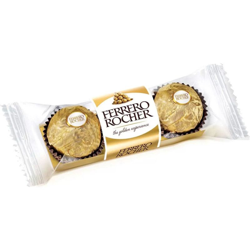 Конфеты Ferrero Rocher молочный шоколад и лесной орех, 37.5г #1