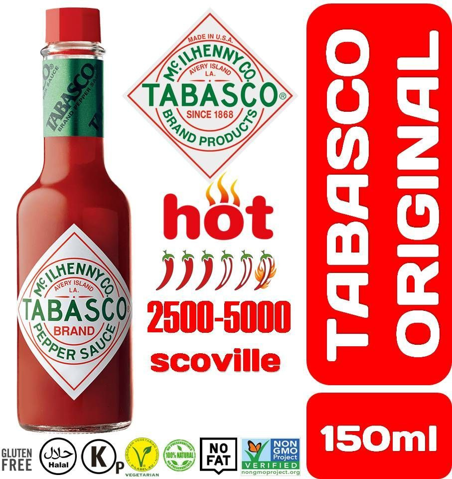 TABASCO 150мл (Табаско) Красный острый перечный классический соус 2500-5000  ед. по Сковиллу: TABASCO Red SauceСША - купить с доставкой по выгодным  ценам в интернет-магазине OZON (515159184)