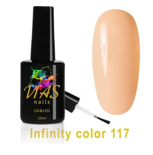 Гель-лак светло-бежевый, пудровый, телесный, нюдовый VIAS nails Infinity color 117  #1