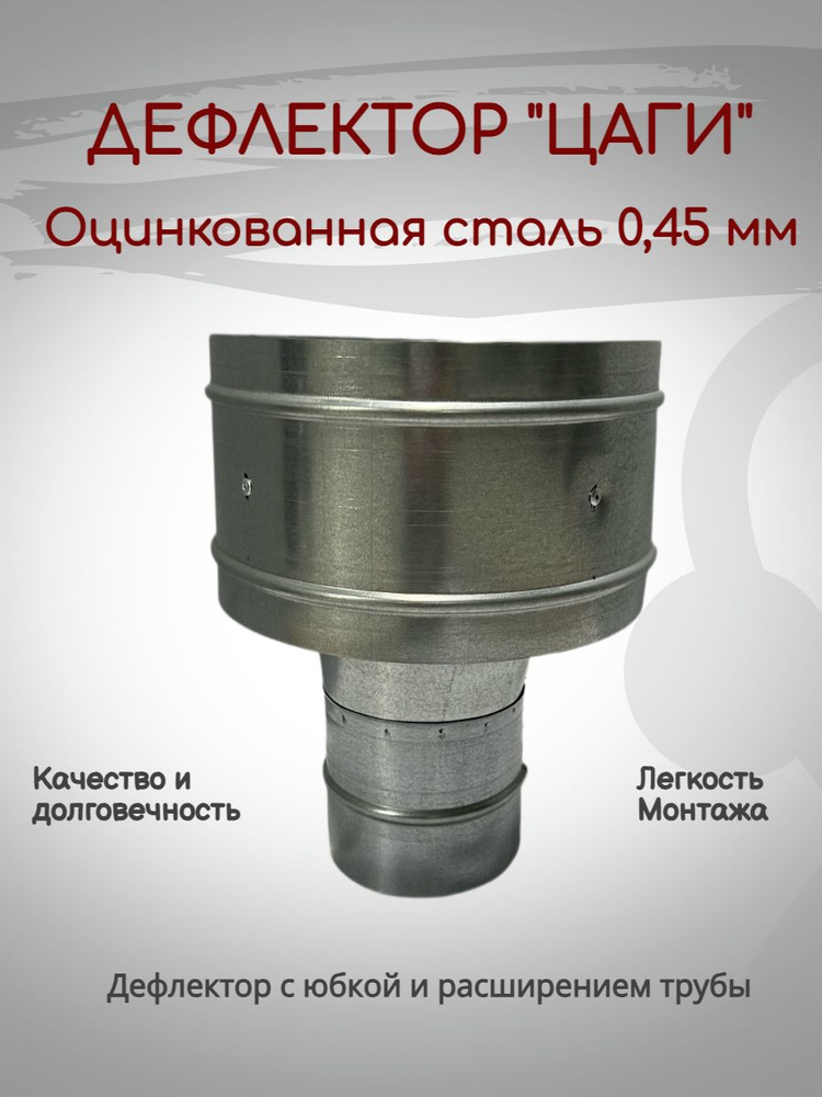 Дефлектор "ЦАГИ" Полный диаметр 190 Оцинковка #1