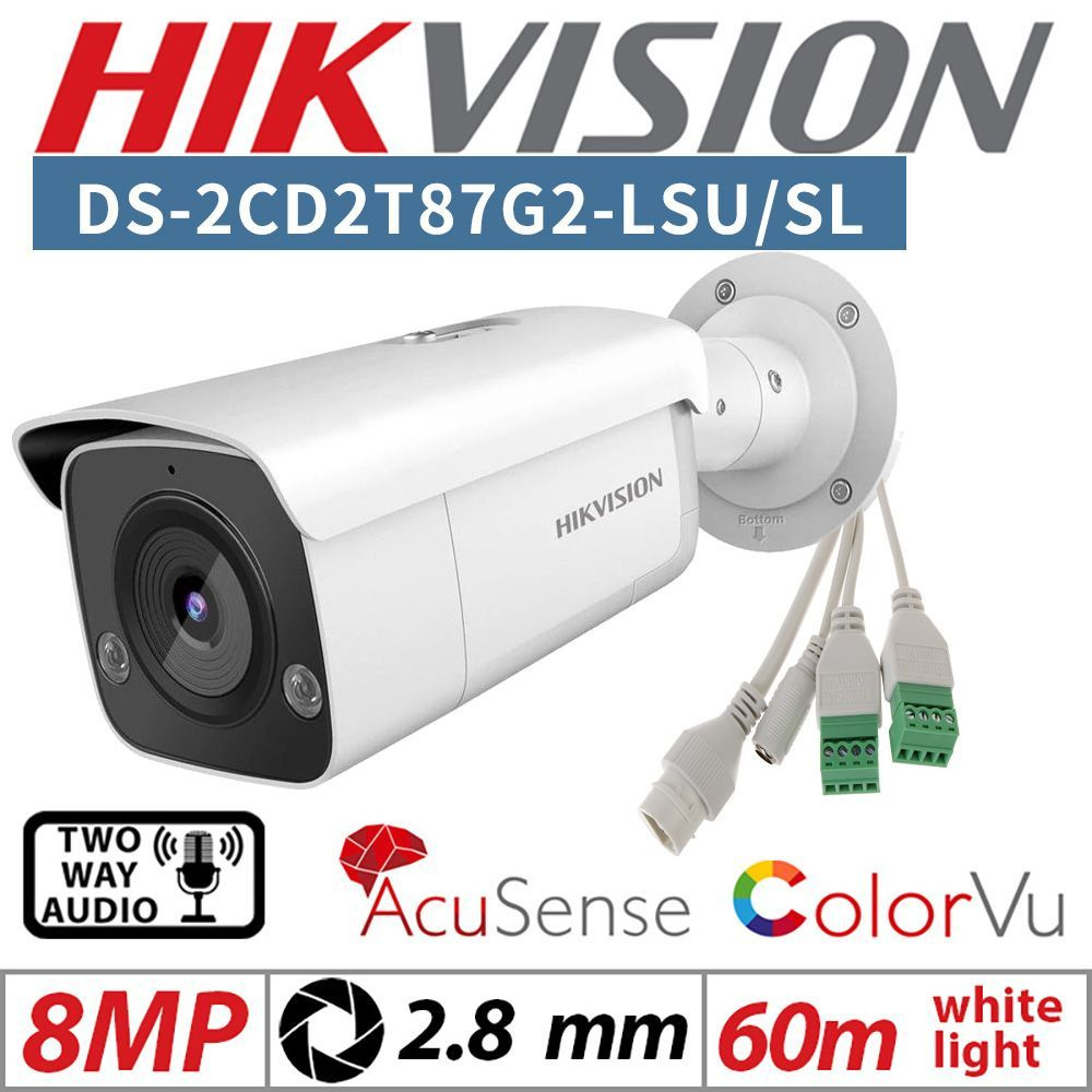 Камера видеонаблюдения Hikvision DS-2CD2T87G2-LSU/SL 2.8mm 3840×2160 4K -  купить по низким ценам в интернет-магазине OZON (1097558797)