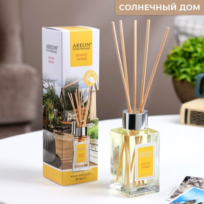 Диффузор ароматический для дома Areon Sticks, 85 мл, солнечный дом, 1 шт.  #1