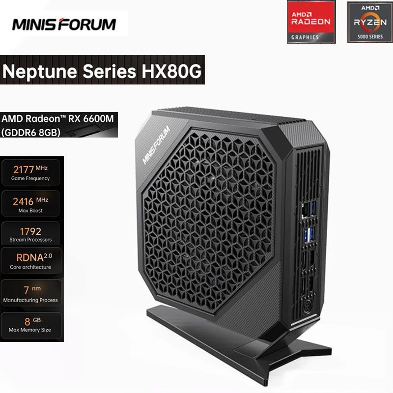 MINISFORUM Мини-ПК (AMD Ryzen 7 5800H, RAM 16 ГБ, SSD 1024 ГБ, AMD