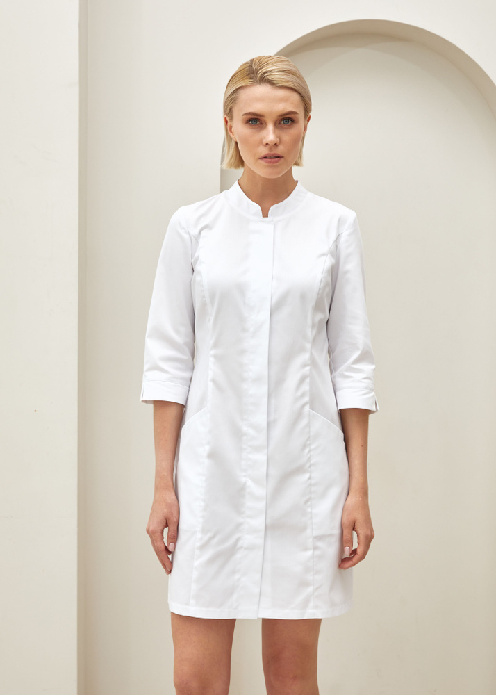 Медицинский халат приталенный короткий - купить с доставкой по выгодным ...