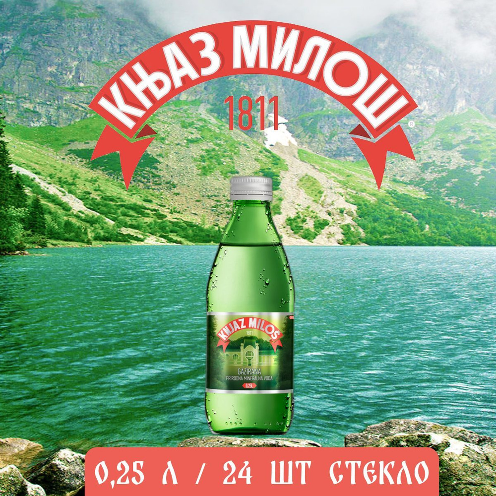 Вода минеральная Knjaz Milos (Князь Милош) столовая газированная натриевая с содержанием фтора, 0,25 #1