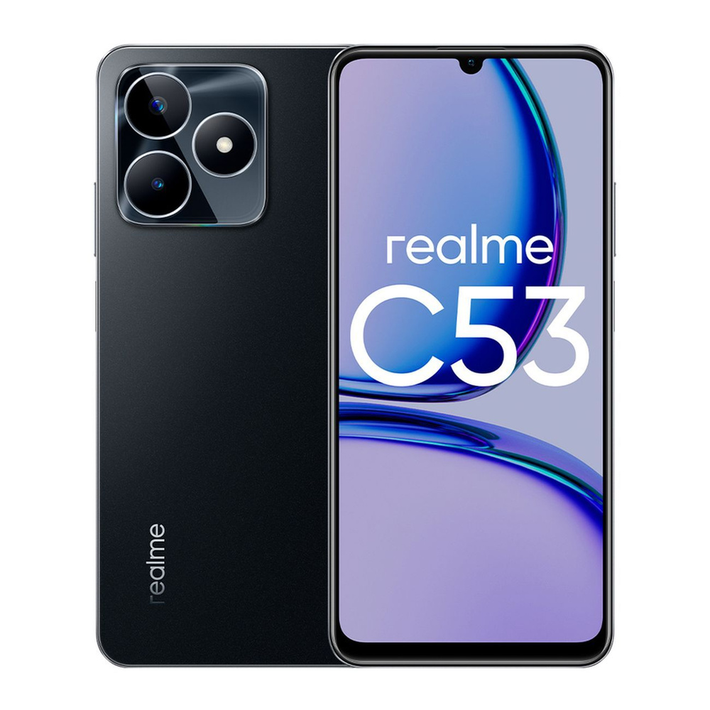 realme Смартфон C53 6+128GB Mighty Black (RMX3760) 6/128 ГБ, черный