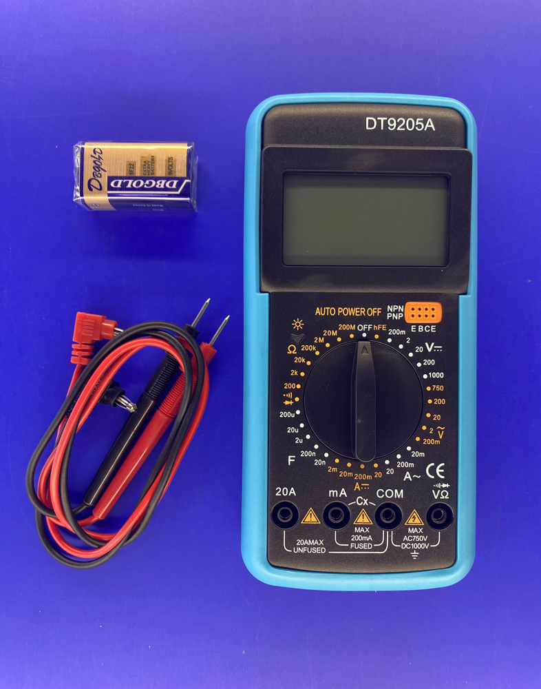 Мультиметр цифоровой DT9205A , тестер портативный с функцией прозвонки ...
