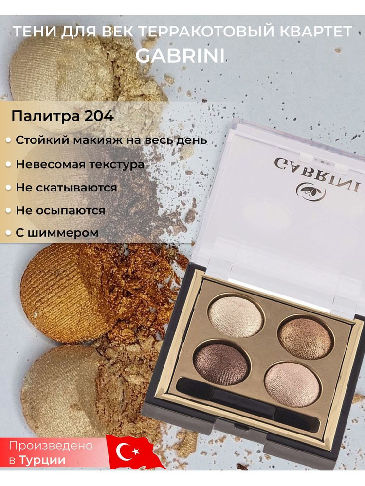 Тени для век Терракотовый квартет, запеченные, стойкие, в палетке их ...