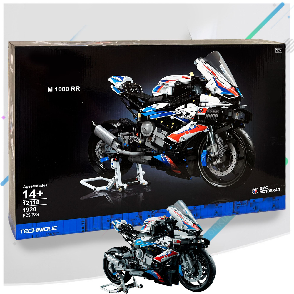 Конструктор Мотоцикл BMW M 1000 RR 1920 деталей / Техника 12118 ...