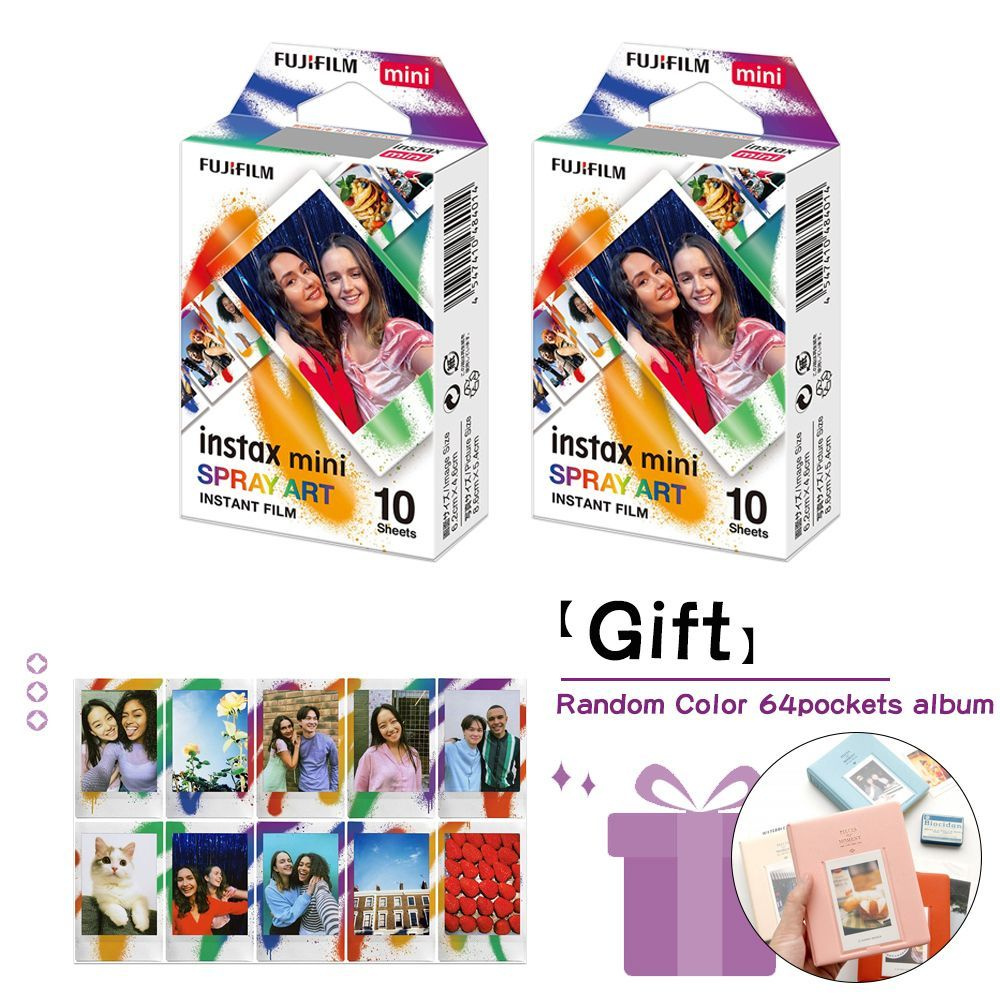 Картридж для фото Fujifilm Instax Mini Spray Art (20 снимков), Добавить  64pockets в альбом - купить с доставкой по выгодным ценам в  интернет-магазине OZON (1171251007)