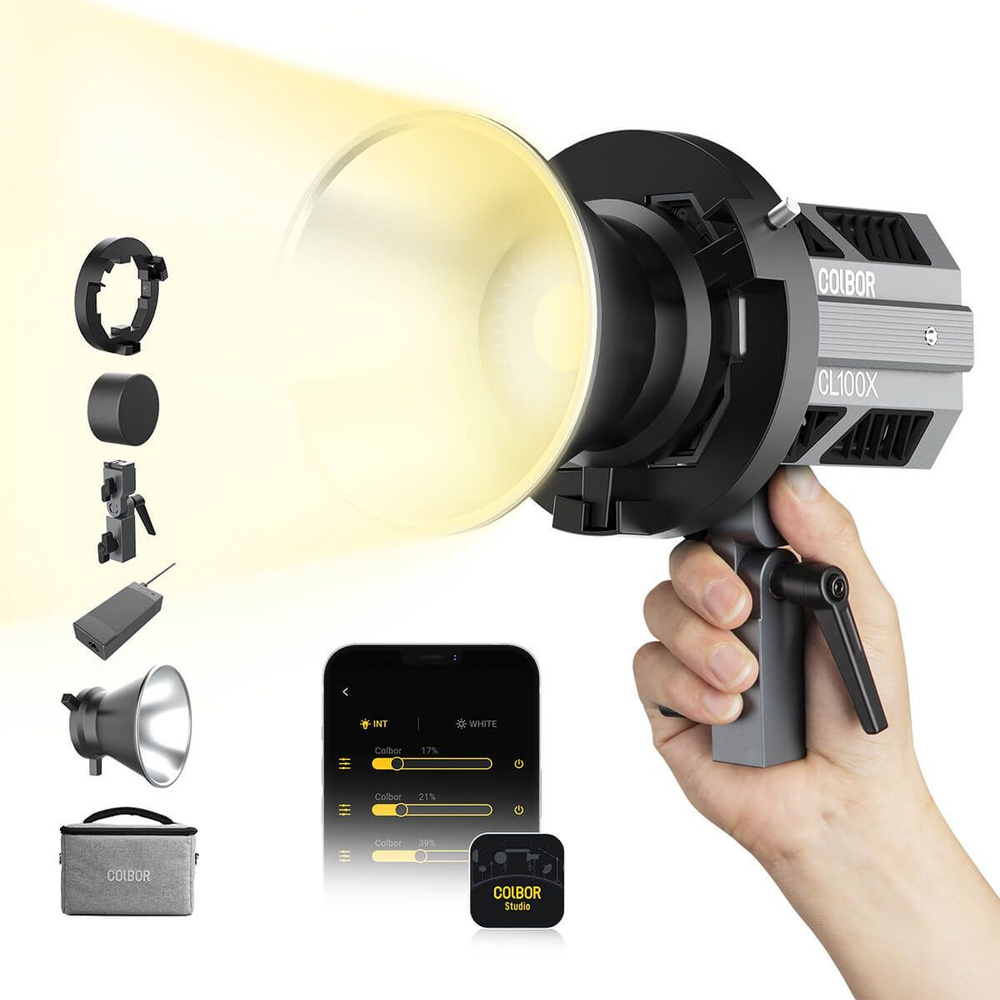 COLBOR CL100X 100 Вт COB Студийный светильник для фотосъемки, лампа для .