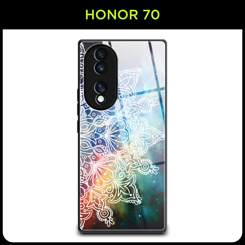 Стеклянный чехол на Honor 70 / Хонор 70 с принтом 