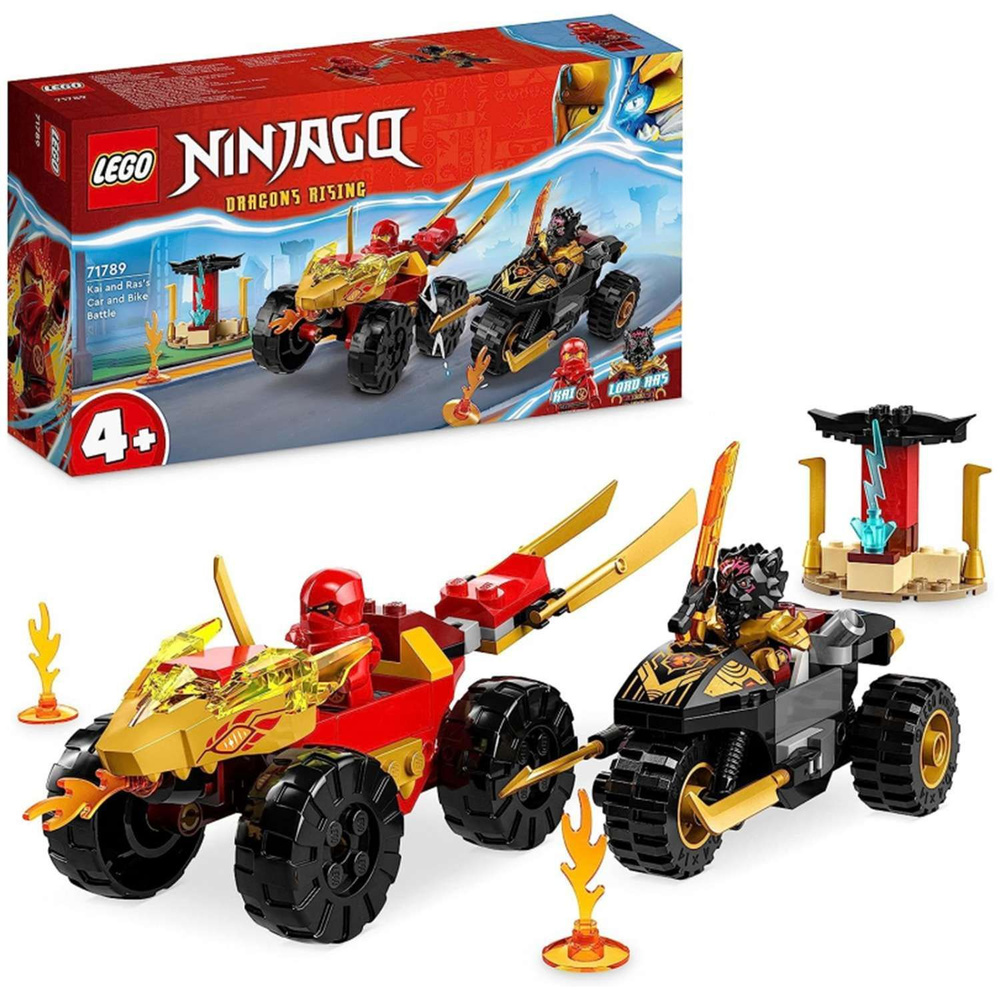 Конструктор LEGO NINJAGO Кай и Рас: Битва на машине и мотоцикле 71789 -  купить с доставкой по выгодным ценам в интернет-магазине OZON (1207407286)