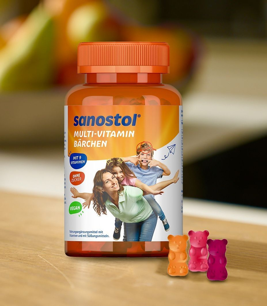 Мармелад Sanostol мультивитамины в виде мишек для всей семьи, Саностол ...