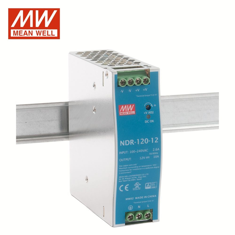 NDR-120-12 MEAN WELL, Блок питания на DIN-рейку, AC/DC 120 Вт 12 В ...