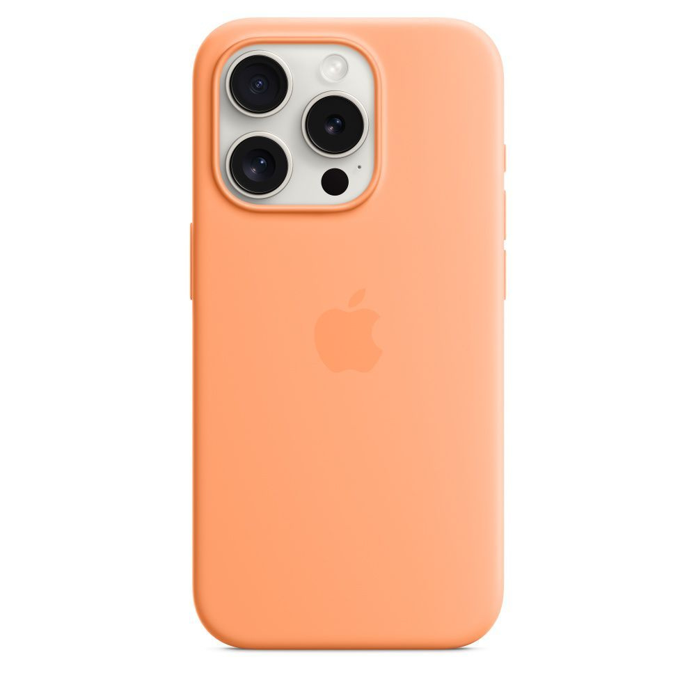 Силиконовый чехол MagSafe для iPhone 15 Pro / Silicone Case with MagSafe / Orange Sorbet  #1