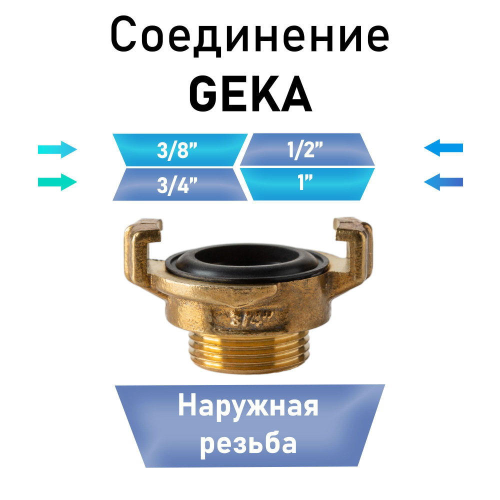 Соединение Гека (GEKA) 3/4" наружная резьба - купить по низкой цене в ...