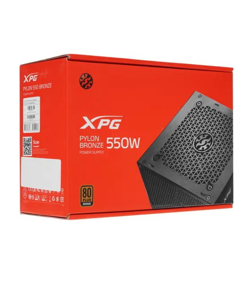 Блок питания ADATA XPG PYLON BRONZE, 550 Вт, черный (PYLON550B-BKCEU ...