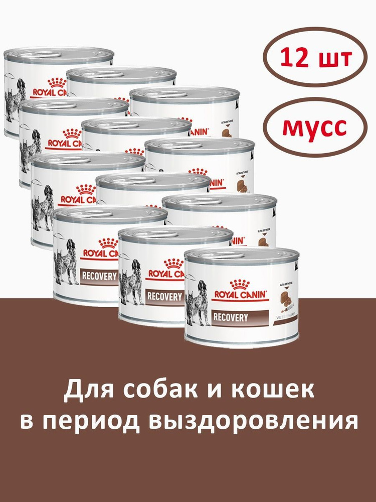 Royal Canin Recovery (мусс) для кошек и собак 195 г х 12 шт 40550019 ...