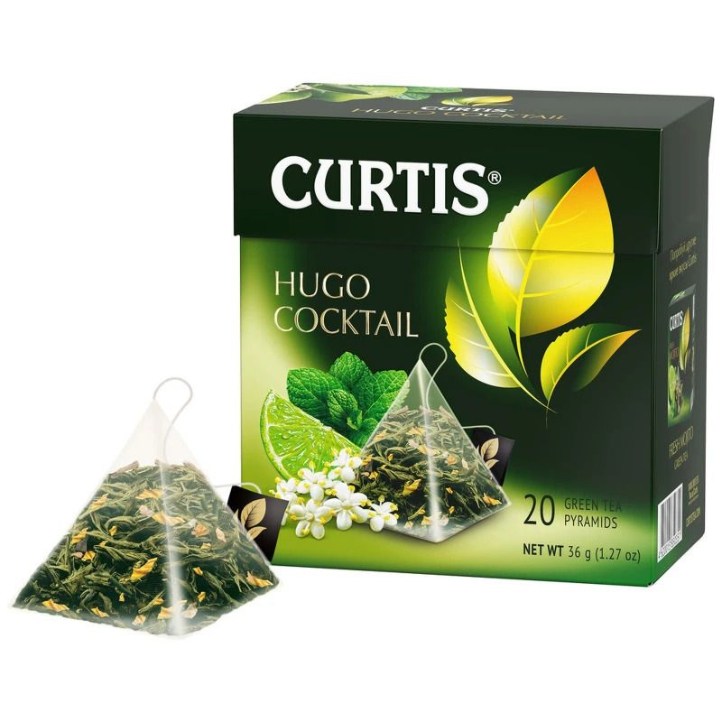 Чай Curtis Hugo Cocktail зелёный в пирамидках, 20х1.8г - купить с ...