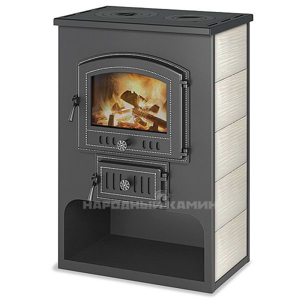 Камин ВЕЗУВИЙ Печь-камин ПК-03 (224) с плитой (бежевый), Напольная ...