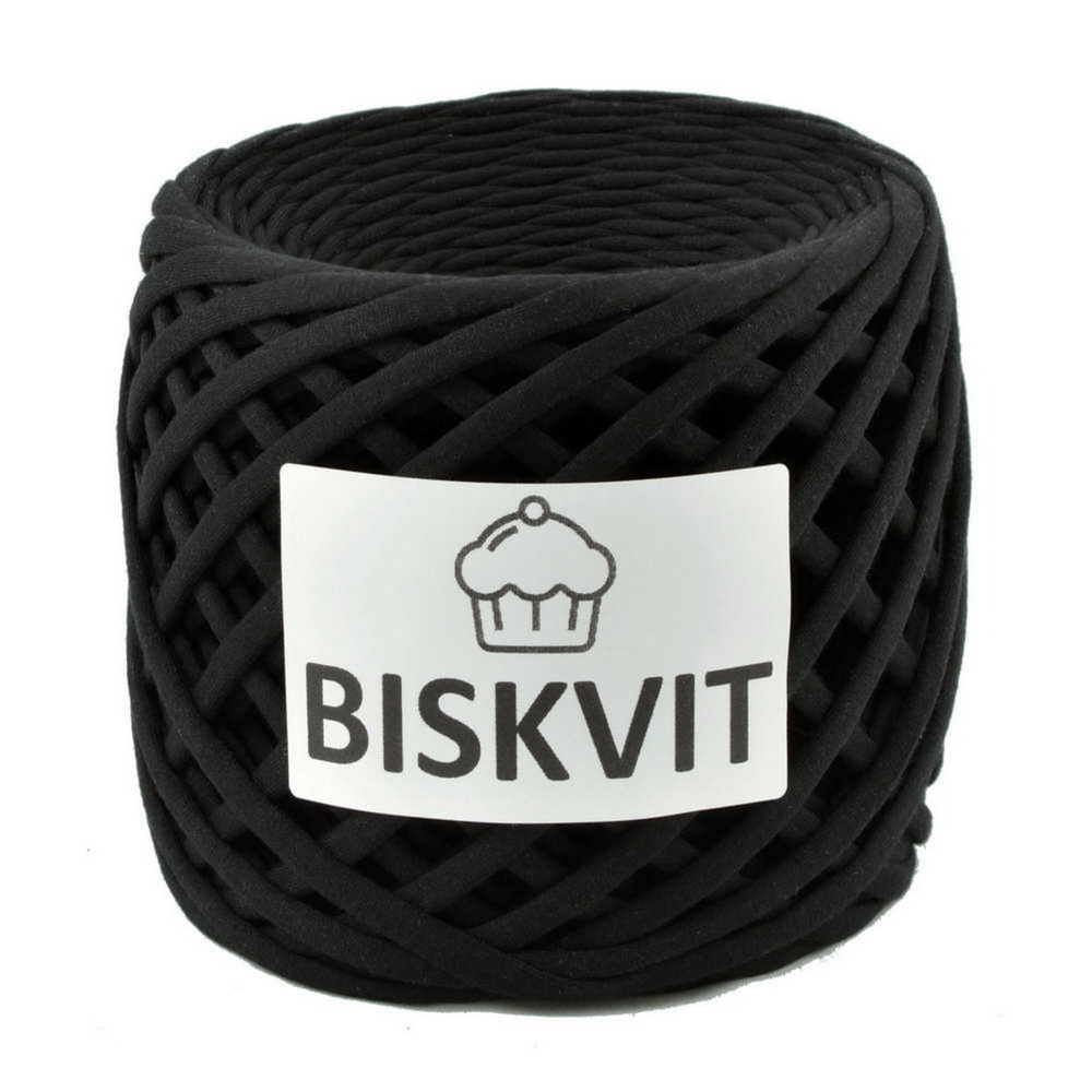 Трикотажная пряжа Biskvit (Бисквит) цвет Блэк, 330гр. 100м. (100% хлопок), 1 моток.  #1