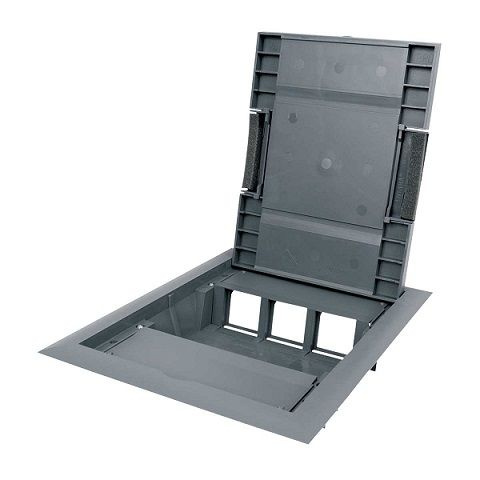 Напольная коробка (люк в пол) C-Line 12 на 12 модулей 22,5х45 мм для бетонных и двойных полов  #1