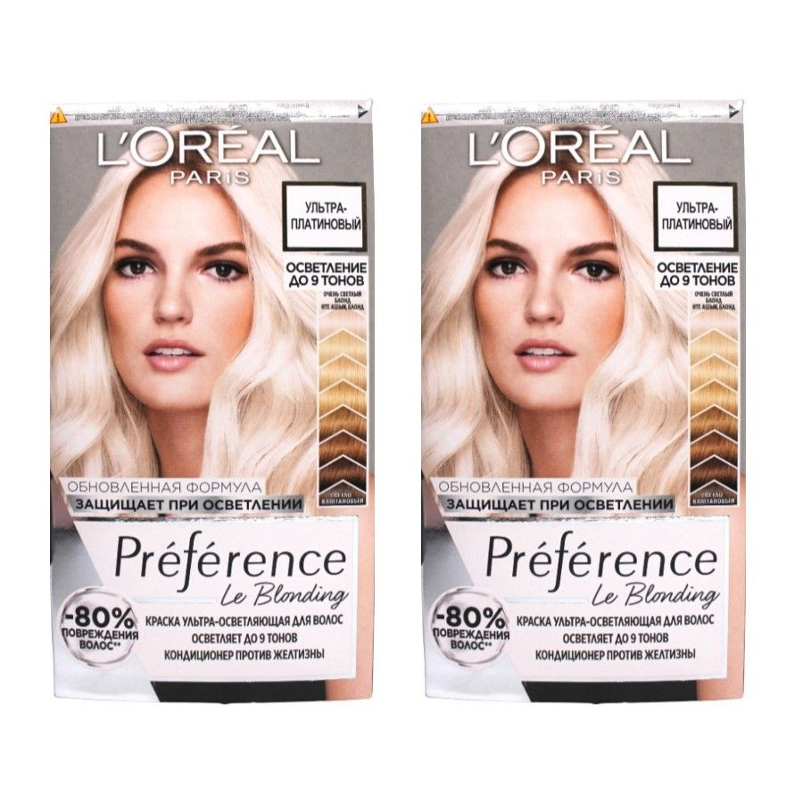 L'OREAL Preference Краска для волос 950 Ультра платиновый набор 2шт  #1