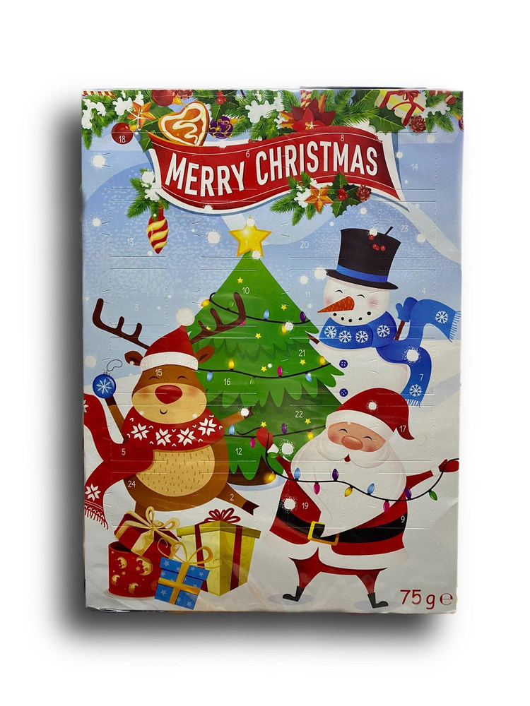Молочный Шоколад Merry Christmas Рождественский адвент-календарь 75 г  #1