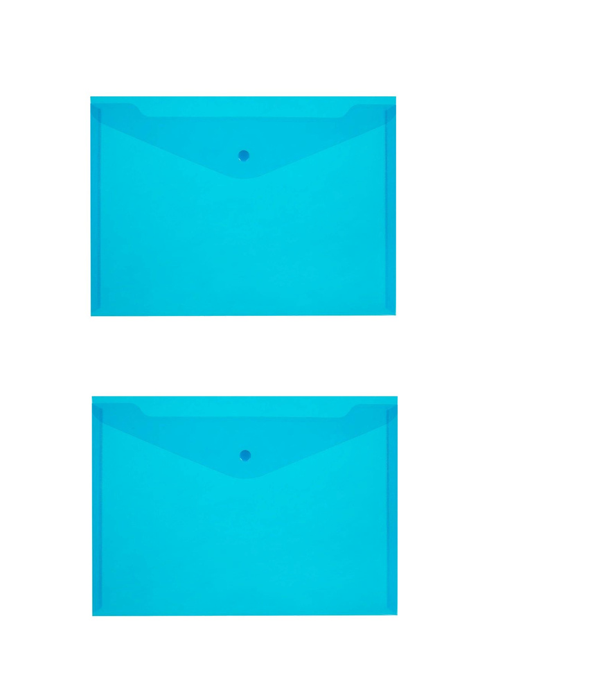 Attache Папка-конверт на кнопке 180 синий прзозрачный,10шт, 2 уп ...