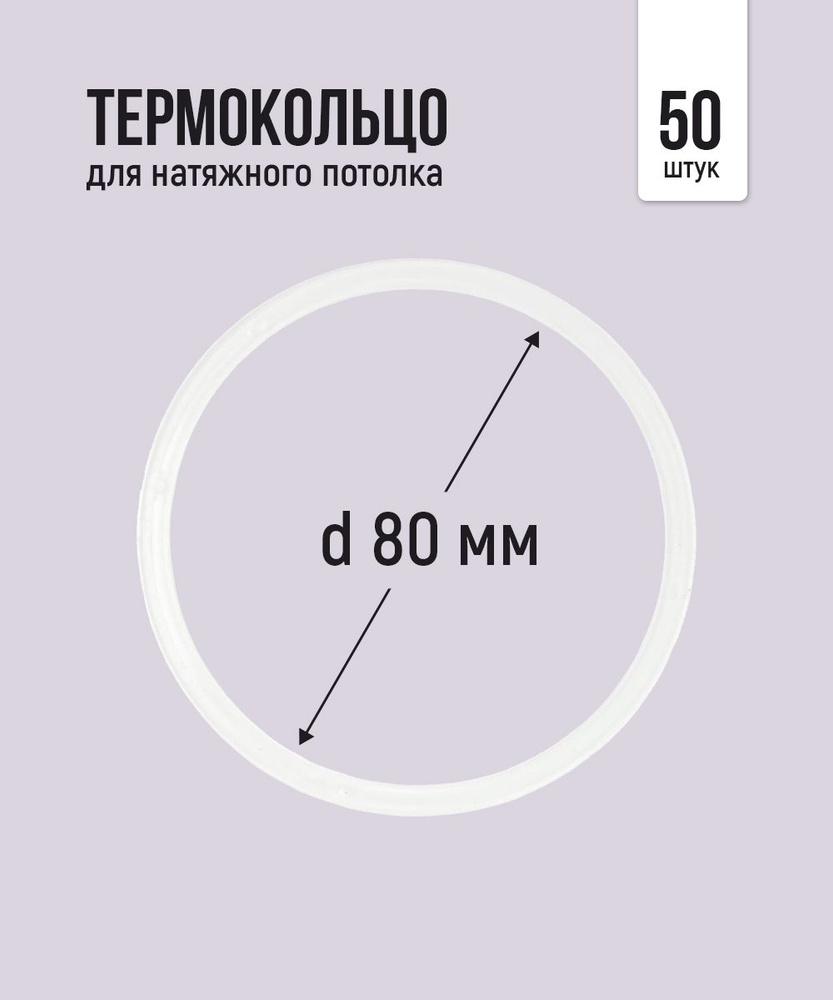 Термокольцо протекторное, прозрачное для натяжного потолка d 80 мм, 50 шт.  #1