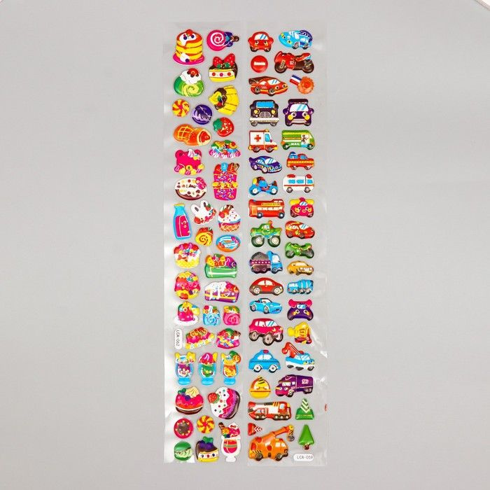 Наклейка пластик объёмные "Сладкие моменты" с золотой обводкой МИКС 33 ...