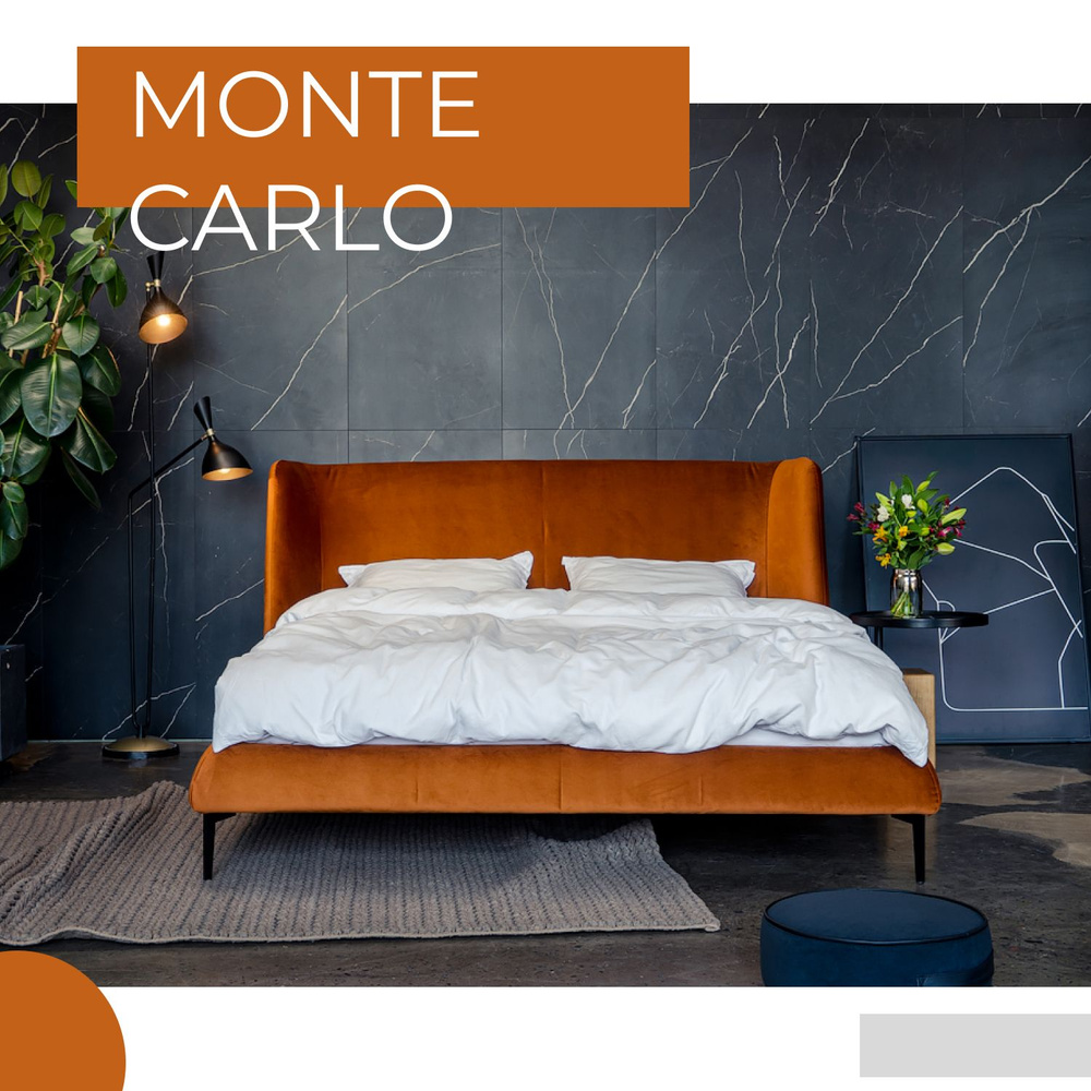 Двуспальная кровать Monte Carlo 140х190 Букле Coco 422 #1