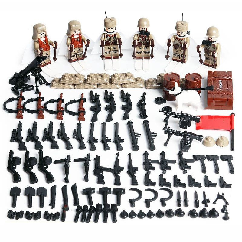 Военные минифигурки Второй мировой войны, строительные блоки, фигурки ...