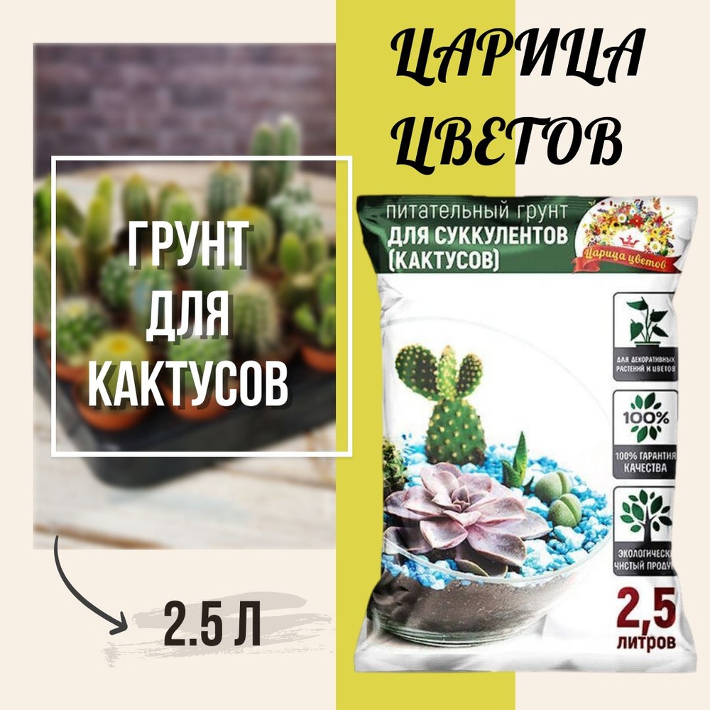 Грунт для кактусов и суккулентов 2,5л Царица Цветов - купить по низкой цене  в интернет-магазине OZON (1356478832)