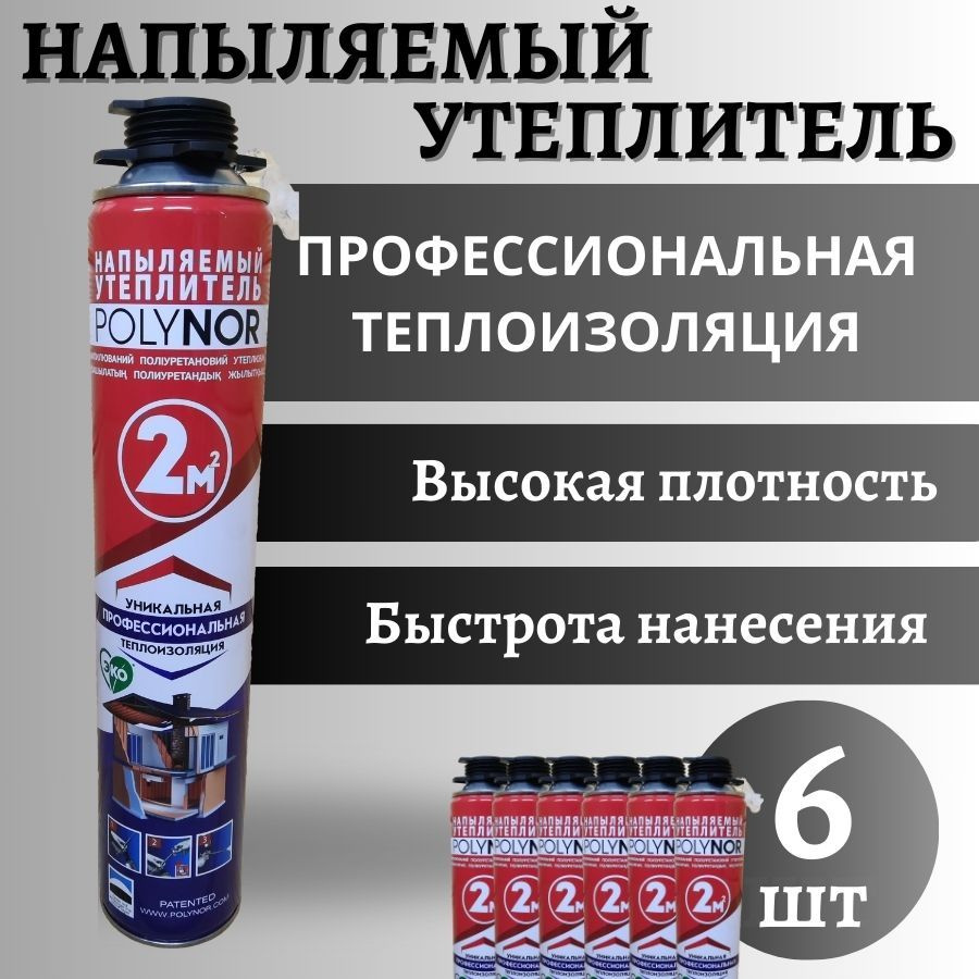 Напыляемый утеплитель, Polynor, 6 шт - купить с доставкой по выгодным ценам  в интернет-магазине OZON (1357414690)