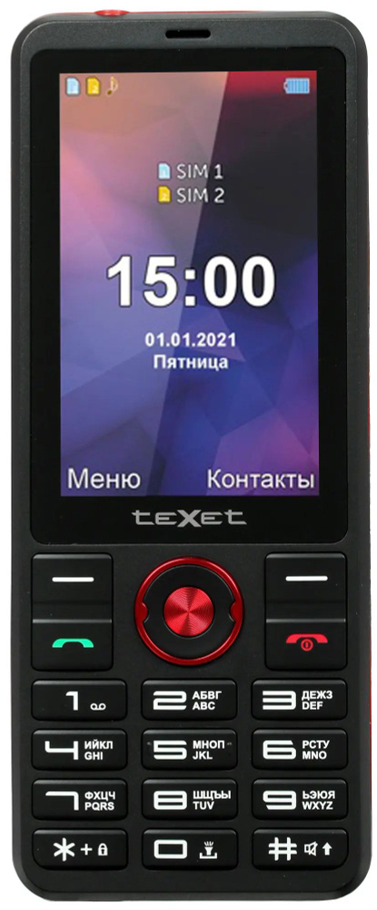 Мобильный телефон Texet TM-321, красный, черный - купить по выгодной ...
