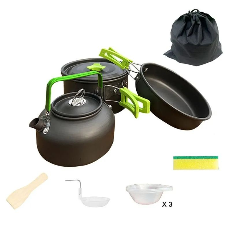 Туристический, походный набор складной посуды и инвентаря для пикника ...