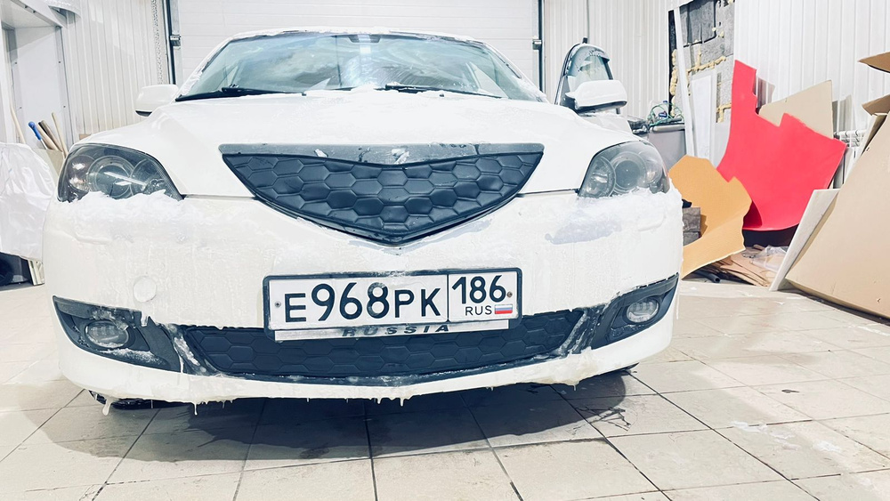 Утеплитель радиатора и бампера для Mazda 3 Мазда3 (2006 -2009) (BK) Рестайлинг  #1