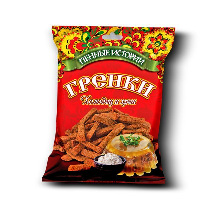 Сухарики ржано-пшеничные "Холодец с хреном" 16 шт, гренки закуски к ...
