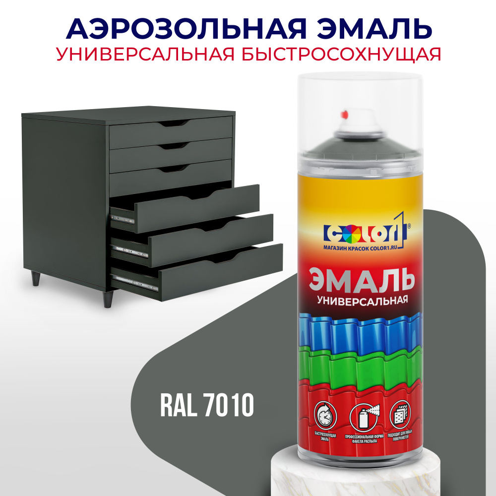 Аэрозольная краска COLOR1 RAL-SPREY Быстросохнущая, Акриловая, Матовое  покрытие, серый - купить в интернет-магазине OZON по выгодной цене  (1319393671)