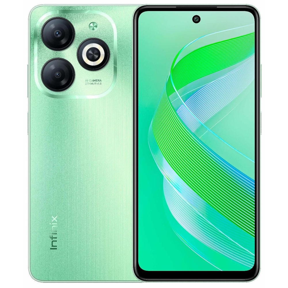 Infinix Смартфон SMART 8 3/64GB Crystal Green 3/64 ГБ, зеленый