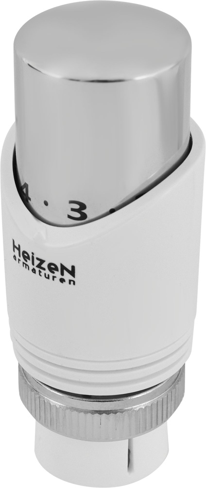 Термостатическая головка Heizen TC 9 белый-хром универсальное подключение  #1