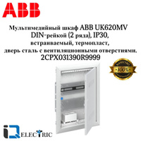Шкаф мультимедийный с дверью с вентиляционными отверстиями и din рейкой uk620mv