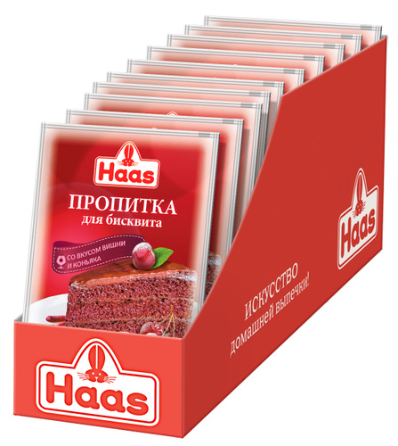 Haas Пропитка для бисквита со вкусом вишни и коньяка 80г х 25 шт  #1
