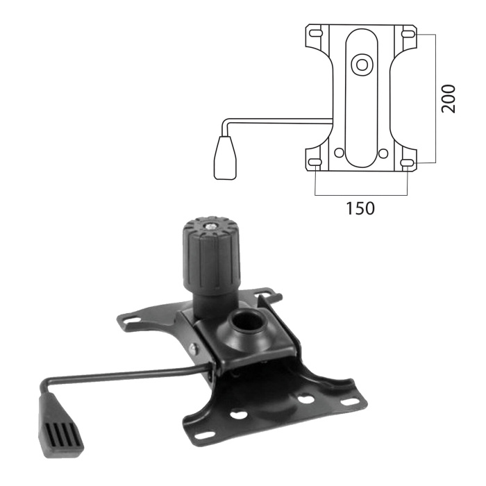 Механизм качания для кресла top gun межцентровое расстояние крепежа 150х200 мм